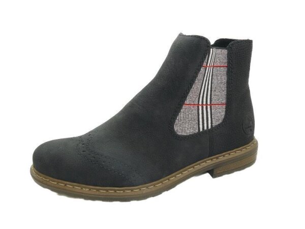 Rieker Damenstiefel schwarz/pepita rot