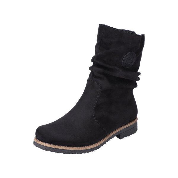 Rieker Damenstiefel schwarz Microstretch/Wildebuk  Warmfutter Größe 40