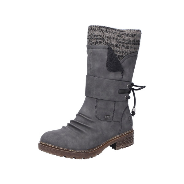 Rieker Damenstiefel anthrazit/schwarzWildebuk Warmfutter mit Menbrane Größe 39