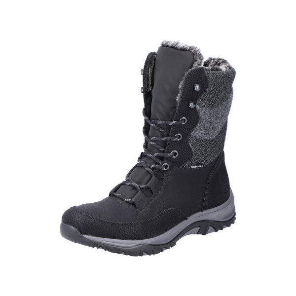 Rieker Damenstiefel schwarz/grau Warmfutter Tex Größe 40