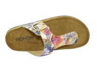 Rohde - Rodigo-D - Zehenstegsandale - Gold/bedruckt m. Blumen - Leder Größe 39