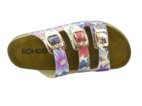 Rohde - Rodigo-D - Dreiriemensandale - Gold/bedruckt m. Blumen - Leder  Größe 37
